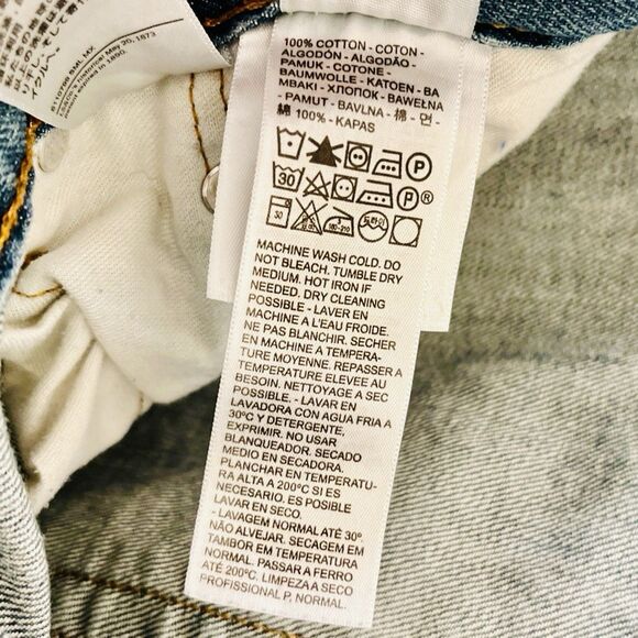 Levis 559 Relaxed Straight Jeans Men's 38 X 32 Sub Zero Blue Distressed 5 Pocket - Picture 12 of 12